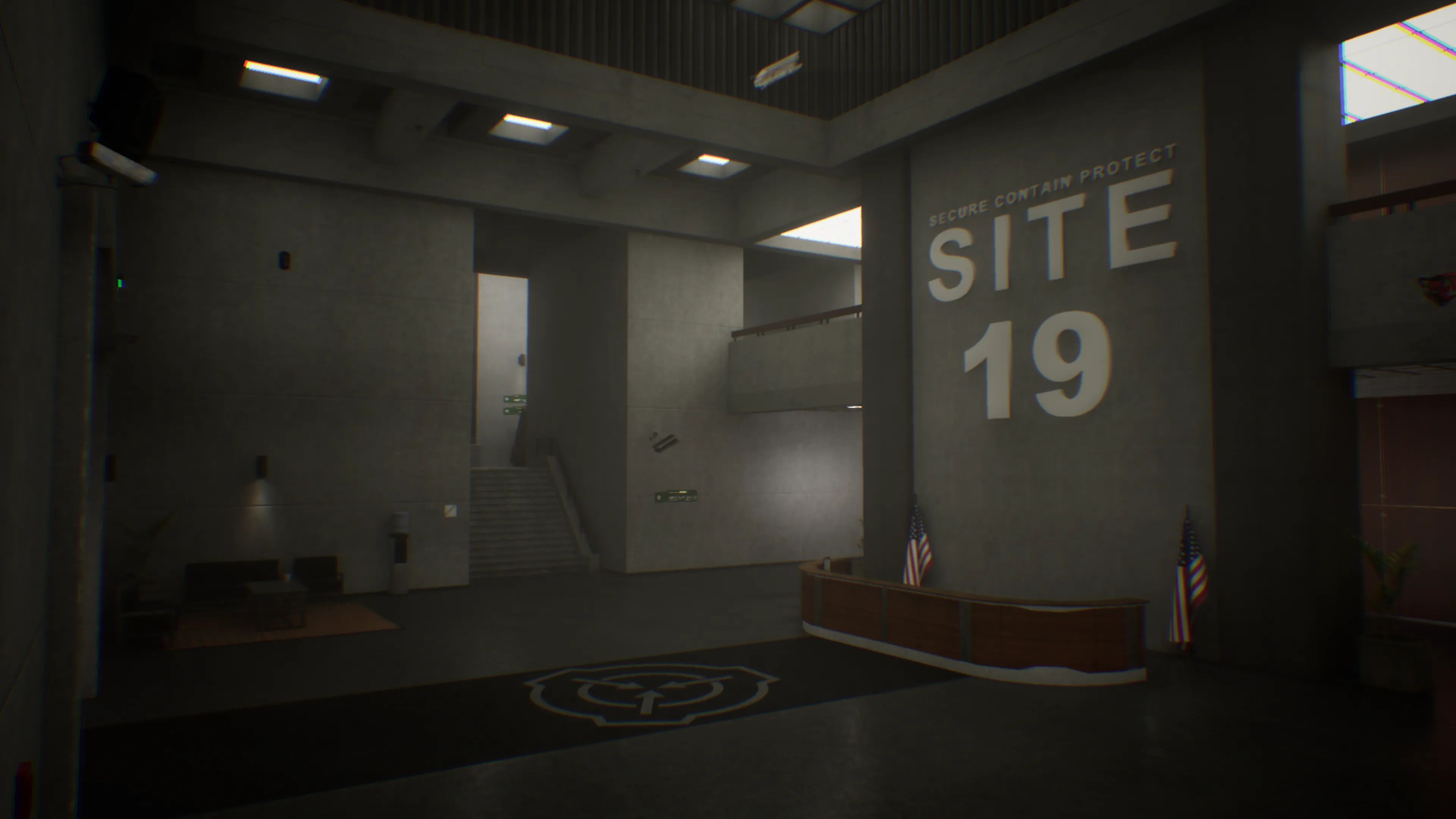 SCP office scene with zombies